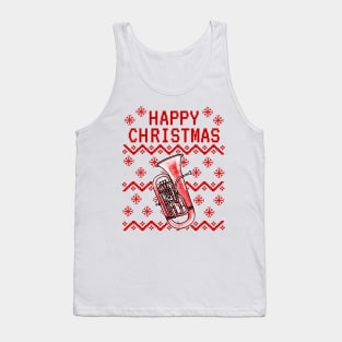 Euphonium Ugly Christmas Euphoniumist Brass Teacher Musician Tank Top